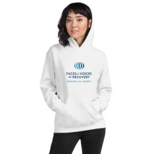 Hooded Sweatshirt - Faces & Voices of Recovery Logo and Tagline