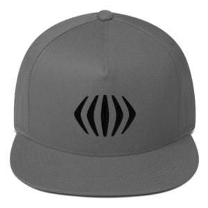 Flat Bill Snapback Faces & Voices Black Logo Cap